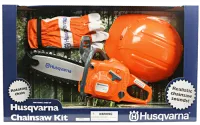 Детская бензопила Husqvarna с каской и перчатками