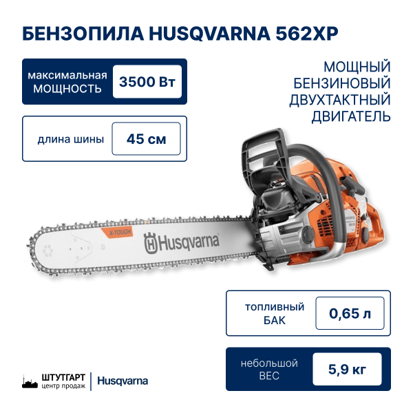 Бензопила Husqvarna 562XP Mark II 18" 3/8 1.5 68DL C85 X-Cut HLM X-Force